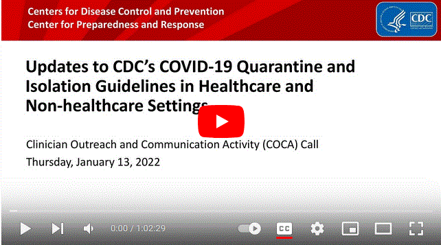 Updates to CDC’s COVID-19 quarantine & isolation guidelines in healthcare & non-healthcare settings