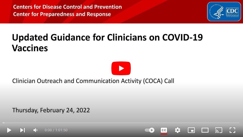 Updated guidance for clinicians on COVID-19 vaccines